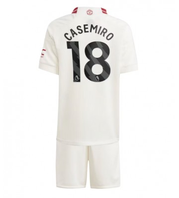 Manchester United Casemiro #18 Tercera Equipación Niños 2023-24 Manga Corta (+ Pantalones cortos)